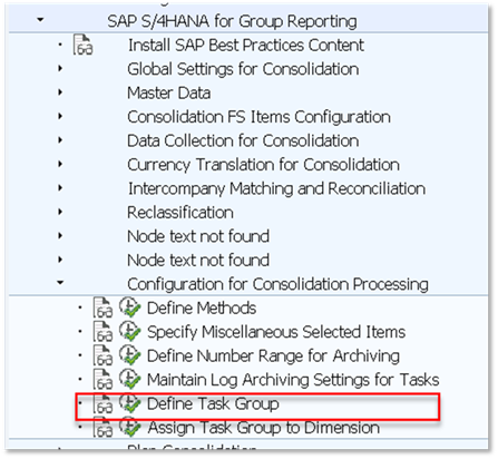 ización y datos maestros en SAP Group Reporting S/4HANA